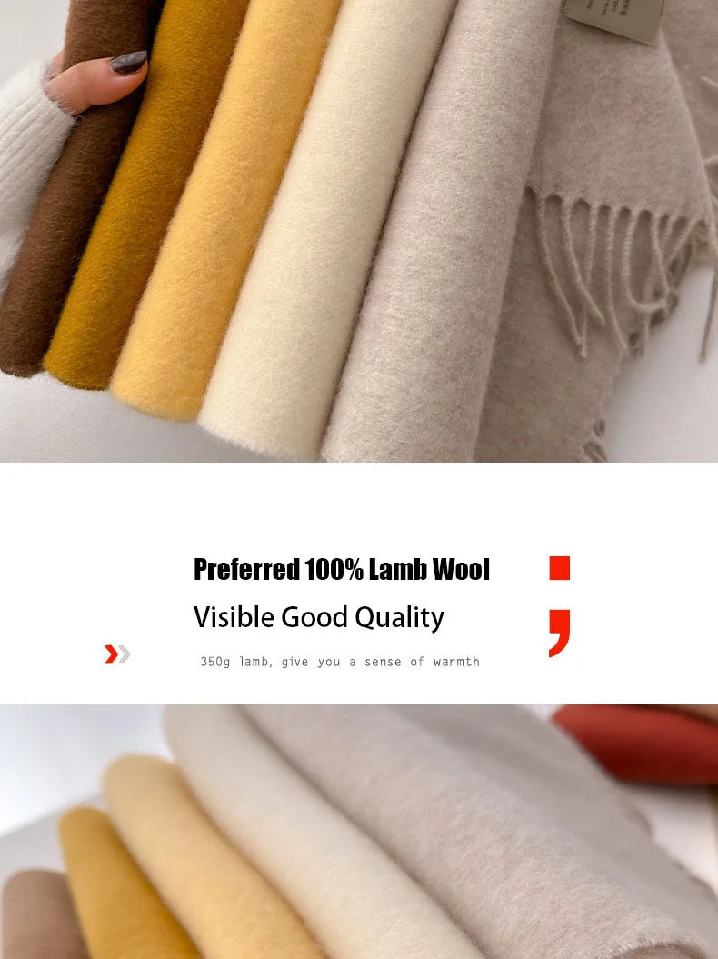 100% Wool Winter Scarf- Warm Cashmere Scarves