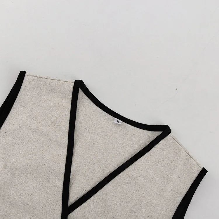 Set - Mini Skirt for summer office with  V-neck