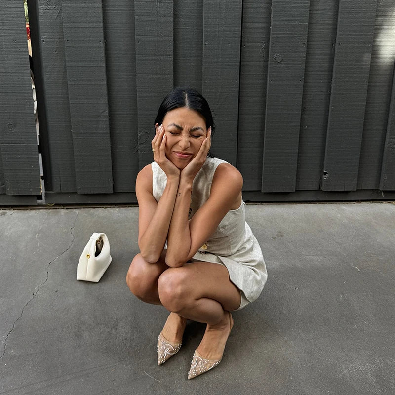 Cotton Linen Vest -Soft Solid Sets 2 Pieces