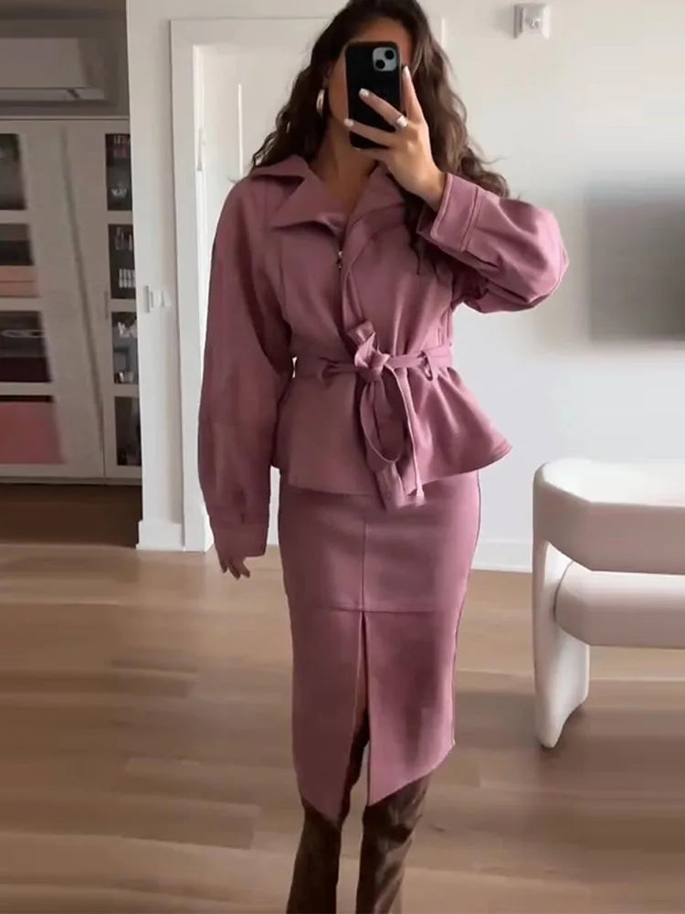 2 Piece - Hip Pockets Slit Suit