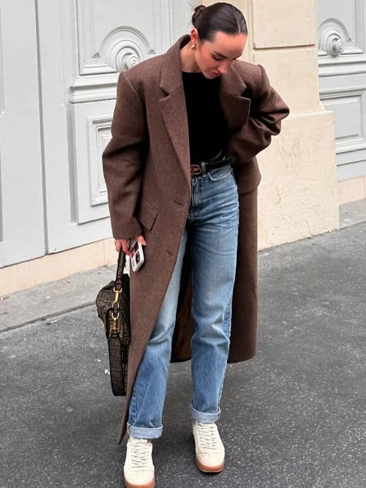 Maxi Coat - Lapel Pockets