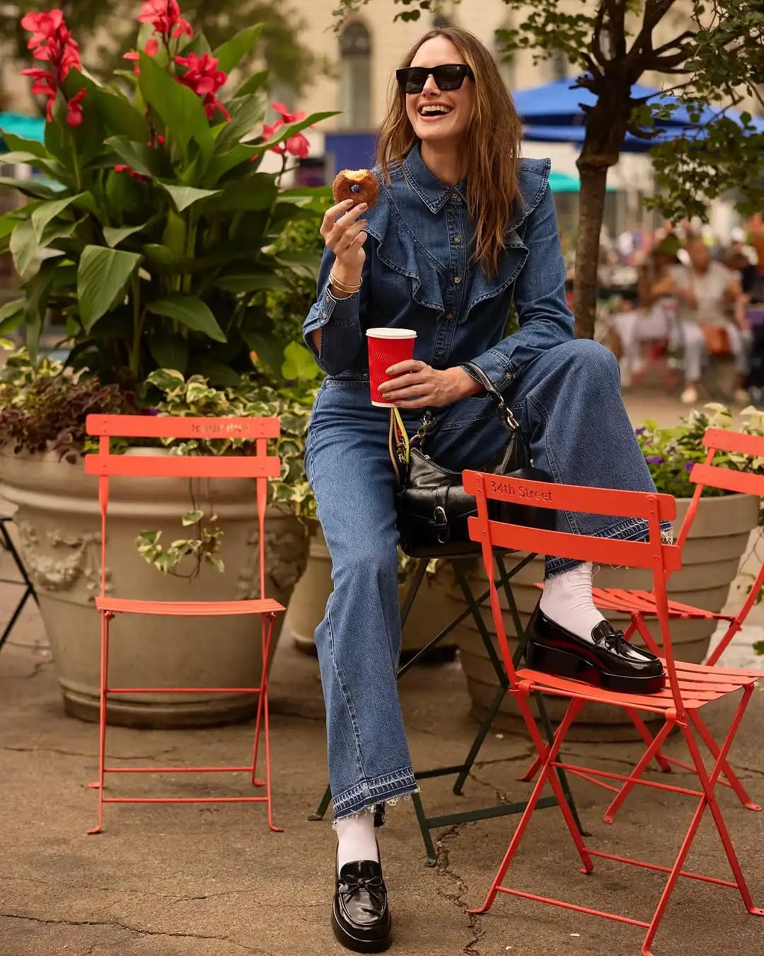 Blue Ruffle Denim Jacket 