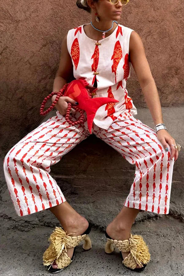 Cartoon Red Fish Set -Polyester Cotton