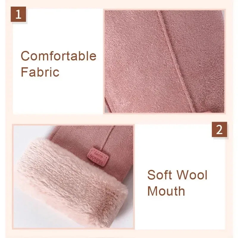 Plush Gloves Fashion -Warm Suede