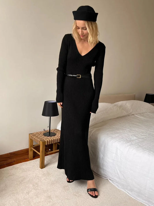 Long sleeve knitted dress