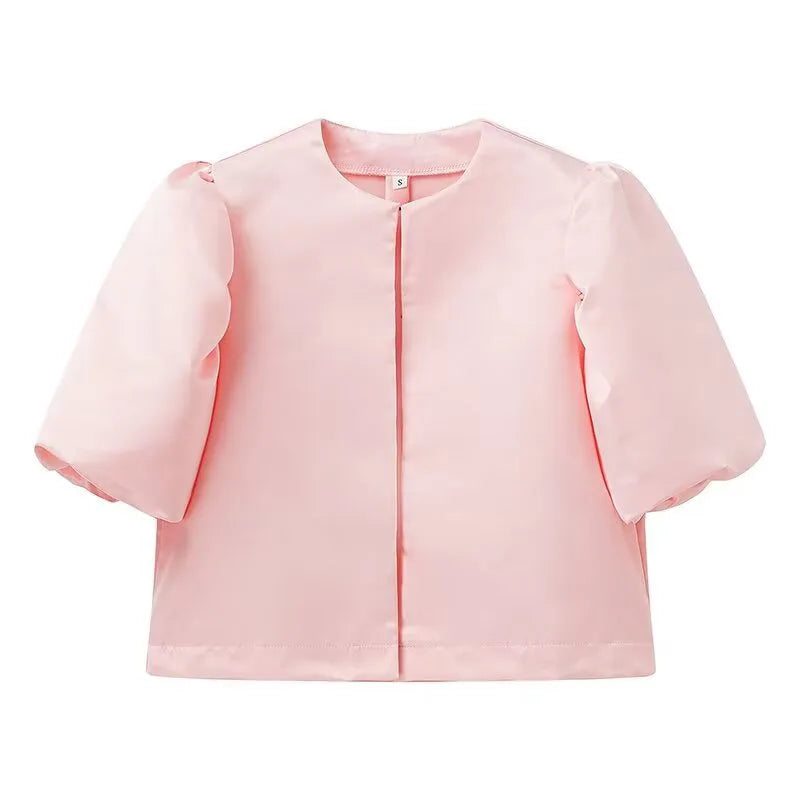Elegant Stain Puff Sleeve Shirt