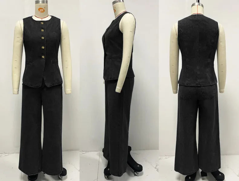 Retro Suit - Denim Vest Cotton